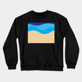 Abstract Blue waves and Brown sand background Crewneck Sweatshirt